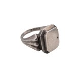 Silver plain signet ring in pre-war style