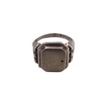 Silver plain signet ring in pre-war style