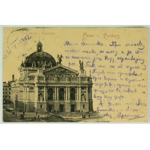 POCZTÓWKA - Lwów. Lemberg. Teatr Miejski - 1902