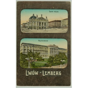 Postcard - Lviv. Lemberg. City theater. Polytechnic - ca 1908