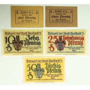 NOTGELD - Neustadt. Prudnik - Zestaw banknotów zastępczych - 1920