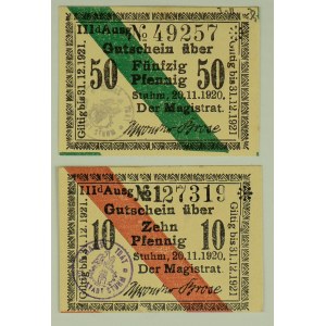 NOTGELD - Stuhl. Sztum - Zestaw banknotów zastępczych - 1921