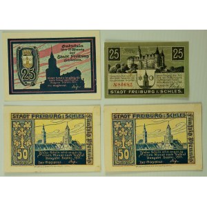 NOTGELD - Freiburg in Schlesien. Swiebodzice - Set of replacement banknotes - 1921