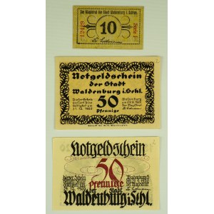 NOTGELD. Waldenburg in Schlesien. Waldenburg - Set of replacement banknotes - 1920