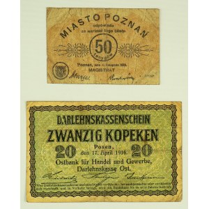 NOTGELD - Posen. Posen - Set of replacement banknotes - 1916