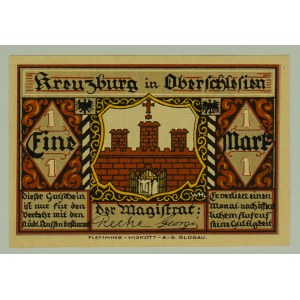 NOTGELD - Kreuzburg. Kluczbork - Replacement banknote 1 Mark - ca 1920