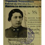 Legitimation of Instructor of Women's Military Training. Janina Kalinowska - 1939 [Lviv Eagle Badge].