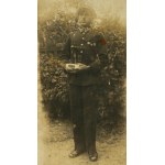 PHOTOGRAPHY - Commander of the Jankowice Rifleman's Association. Czyż Paweł - Jankowice 1930s [seal of the Riflemen's Union, award statuette].