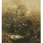 PHOTOGRAPHY - Commander of the Jankowice Rifleman's Association. Czyż Paweł - Jankowice 1930s [seal of the Riflemen's Union, award statuette].