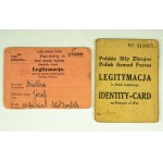 Set of two ID cards. Polish Armed Forces 1945-1946 [Prisoners of War, Stelag XIII c]]