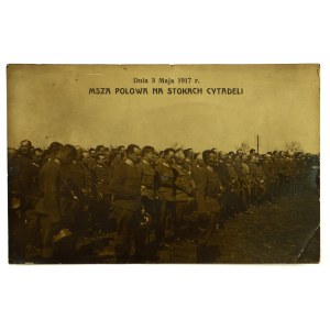 Postcard photograph - Field Mass on the slopes of the Citadel. May 3, 1917