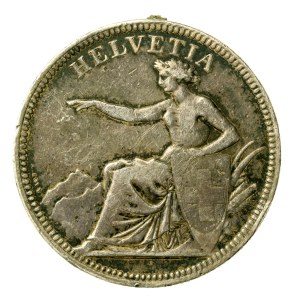 Švajčiarsko, 5 frankov 1874, Brusel (177)