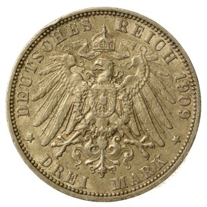 Nemecko, Hamburg, 3 marky 1909 (180)