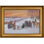 Jerzy KOSSAK (1886-1955), "Burning the Banners before Napoleon".