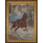 Jerzy KOSSAK (1886-1955), "The frightened horse" (1951)