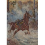 Jerzy KOSSAK (1886-1955), "The frightened horse" (1951)