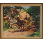Stanislaw BATOWSKI KACZOR (1866-1946), "Journey by carriage" (1936)