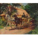 Stanislaw BATOWSKI KACZOR (1866-1946), "Journey by carriage" (1936)