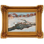 Mieczyslaw FILIPKIEWICZ (1891-1951), "Winter - landscape with a river".