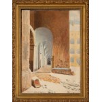 Stanislaw FABIJAŃSKI (1865-1947), "The arcade courtyard at Wawel".