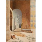 Stanislaw FABIJAŃSKI (1865-1947), "The arcade courtyard at Wawel".