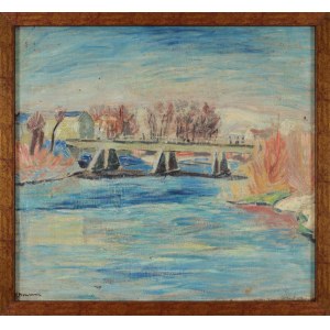 Stanisław BORYSOWSKI (1906-1988), Paysage avec voiliers