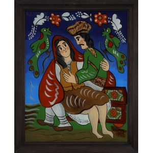 Ewelina PĘKSOWA (1923-2015), Coppia di altopiani su una cassa (1974)