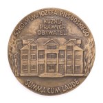 Medal pamiątkowy, "25-lecia działalności oświatowej Szkoły im. Marszałka Józefa Piłsudskiego" - pierwszej świeckiej prywatnej szkoły w Krakowie