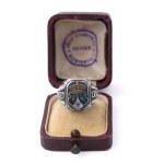 Patriotic signet ring with a three-field coat of arms from the January Uprising period