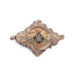 Patriotic brooch with eagle and beads