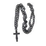 Mourning chain with links in the type of shackles, ending with a cross