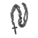 Mourning chain with links in the type of shackles, ending with a cross
