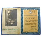 ID CARD SILVER CROSS OF THE ORDER OF WAR VIRTUTI MILITARI NUMBER 611 (V CLASS), SO CALLED. "RAILWAY"