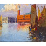 Grzegorz Mendoly-Stefanoff (1898 - 1966 ), Widok na Pałac Dożów w Wenecji