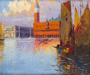 Grzegorz Mendoly-Stefanoff (1898 - 1966 ), Widok na Pałac Dożów w Wenecji