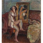 Wojciech Weiss (1875 Leorda, Romania - 1950 Krakow), Female nude in front of a mirror