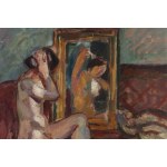 Wojciech Weiss (1875 Leorda, Romania - 1950 Krakow), Female nude in front of a mirror