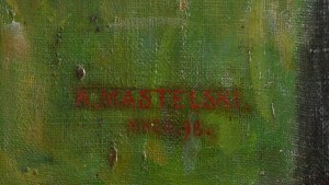 Kazimierz Mastelski (1869 Szczecin - 1954 Szczecin), Dziewczynka z kwiatami, 1898