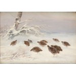 Ignacy Zygmuntowicz (1875 - 1947), Partridges in the snow