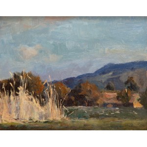 Mieczysław Serwin-Oracki (1912 Bochnia - 1978 Katowice), Landscape with Mountain View