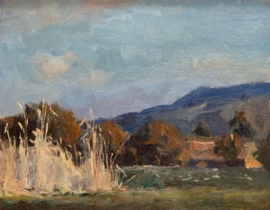 Mieczysław Serwin-Oracki (1912 Bochnia - 1978 Katowice), Pejzaż z widokiem na góry
