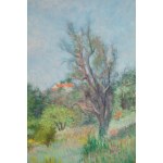Jakub Markiel (1911 Łódź - 2008 Łódź), Landscape with pink roofs