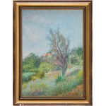 Jakub Markiel (1911 Łódź - 2008 Łódź), Landscape with pink roofs