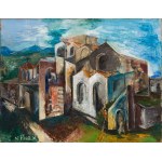 Valentine Prax (1897 Annaba - 1981 Paryż), Pejzaż z kościołem