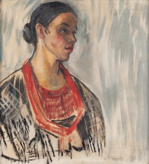 Tadeusz Pruszkowski (1888 Borucice koło Łęczycy - 1942 Warszawa), Portret czarnowłosej kobiety