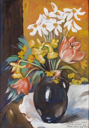 Józef Kidoń (1890 Rudzica - 1968 Warszawa), Kwiaty w wazonie, 1954