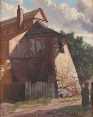 Józef Rapacki (1871 Warszawa - 1929 Olszanka k. Skierniewic), Pejzaż z krakowskiego Kazimierza (Widok na klasztor augustianów), 1928