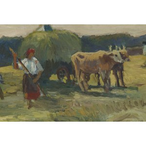 Stanisław Michałowski (1915 Wilno - 1980 Gdańsk), Zwózka siana, około 1956