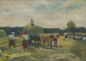 Stanisław Michałowski (1915 Wilno - 1980 Gdańsk), Zwózka siana, około 1956