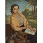 Stefania Zarembska (1907 - 1983), Portrait of a woman with a book, 1957